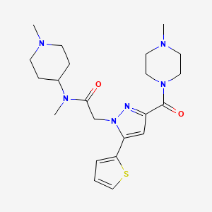 N-methyl-2-(3-(4-methylpiperazine-1-carbonyl)-5-(thiophen-2-yl)-1H-pyrazol-1-yl)-N-(1-methylpiperidin-4-yl)acetamide