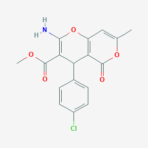 methyl 2-amino-4-(4-chlorophenyl)-7-methyl-5-oxo-4H-pyrano[3,2-c]pyran-3-carboxylate
