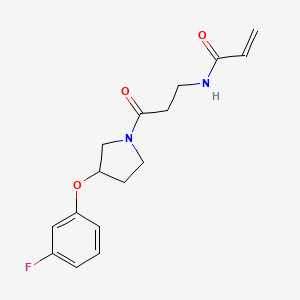 N-[3-[3-(3-Fluorophenoxy)pyrrolidin-1-yl]-3-oxopropyl]prop-2-enamide