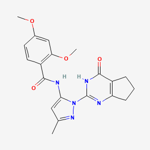 2,4-dimethoxy-N-(3-methyl-1-(4-oxo-4,5,6,7-tetrahydro-3H-cyclopenta[d]pyrimidin-2-yl)-1H-pyrazol-5-yl)benzamide