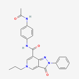 molecular formula C24H23N5O3 B2860048 N-(4-acetamidophenyl)-3-oxo-2-phenyl-5-propyl-2H,3H,5H-pyrazolo[4,3-c]pyridine-7-carboxamide CAS No. 921579-13-7