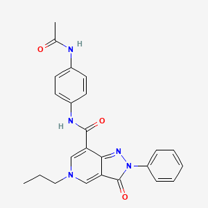 N-(4-acetamidophenyl)-3-oxo-2-phenyl-5-propyl-3,5-dihydro-2H-pyrazolo[4,3-c]pyridine-7-carboxamide