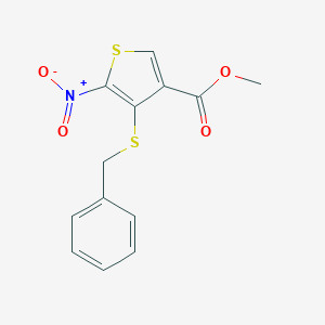 molecular formula C13H11NO4S2 B286005 methyl 4-(benzylsulfanyl)-5-nitro-3-thiophenecarboxylate 