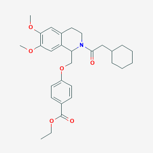 molecular formula C29H37NO6 B2860051 ethyl 4-{[2-(2-cyclohexylacetyl)-6,7-dimethoxy-1,2,3,4-tetrahydroisoquinolin-1-yl]methoxy}benzoate CAS No. 681155-11-3