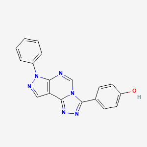 molecular formula C18H12N6O B2860052 4-(7-phenyl-7H-pyrazolo[4,3-e][1,2,4]triazolo[4,3-c]pyrimidin-3-yl)phenol CAS No. 848687-60-5