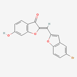 molecular formula C17H9BrO4 B2860071 (2Z)-2-[(5-bromo-1-benzofuran-2-yl)methylidene]-6-hydroxy-1-benzofuran-3(2H)-one CAS No. 929338-99-8