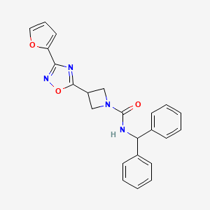 molecular formula C23H20N4O3 B2860073 N-(DIPHENYLMETHYL)-3-[3-(FURAN-2-YL)-1,2,4-OXADIAZOL-5-YL]AZETIDINE-1-CARBOXAMIDE CAS No. 1428363-42-1