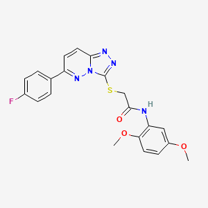 molecular formula C21H18FN5O3S B2860077 N-(2,5-dimethoxyphenyl)-2-((6-(4-fluorophenyl)-[1,2,4]triazolo[4,3-b]pyridazin-3-yl)thio)acetamide CAS No. 894057-11-5