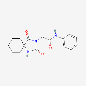 molecular formula C16H19N3O3 B2860113 2-(2,4-dioxo-1,3-diazaspiro[4.5]decan-3-yl)-N-phenylacetamide CAS No. 739-10-6