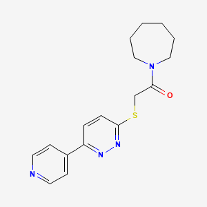 molecular formula C17H20N4OS B2860129 1-(azepan-1-yl)-2-{[6-(pyridin-4-yl)pyridazin-3-yl]sulfanyl}ethan-1-one CAS No. 872987-36-5