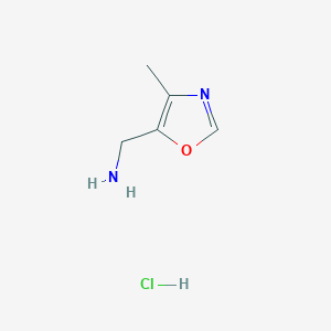molecular formula C5H9ClN2O B2860143 (4-Methyl-1,3-oxazol-5-yl)methanamine hydrochloride CAS No. 2137600-24-7