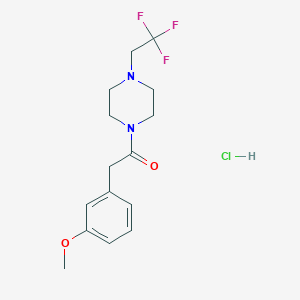 molecular formula C15H20ClF3N2O2 B2860150 2-(3-Methoxyphenyl)-1-(4-(2,2,2-trifluoroethyl)piperazin-1-yl)ethanone hydrochloride CAS No. 1396846-56-2