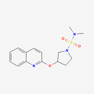 molecular formula C15H19N3O3S B2860159 N,N-dimethyl-3-(quinolin-2-yloxy)pyrrolidine-1-sulfonamide CAS No. 2034392-33-9