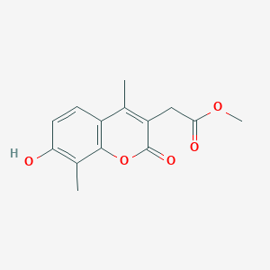 molecular formula C14H14O5 B2860183 Methyl 2-(7-hydroxy-4,8-dimethyl-2-oxo-2H-chromen-3-yl)acetate CAS No. 433703-81-2