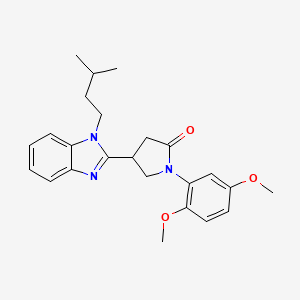 molecular formula C24H29N3O3 B2860206 1-(2,5-dimethoxyphenyl)-4-[1-(3-methylbutyl)-1H-1,3-benzodiazol-2-yl]pyrrolidin-2-one CAS No. 862828-46-4