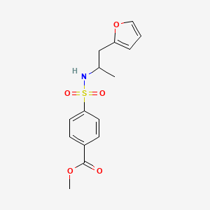 molecular formula C15H17NO5S B2860216 methyl 4-{[1-(furan-2-yl)propan-2-yl]sulfamoyl}benzoate CAS No. 1396844-15-7