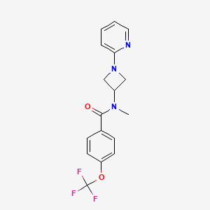 molecular formula C17H16F3N3O2 B2860235 N-methyl-N-[1-(pyridin-2-yl)azetidin-3-yl]-4-(trifluoromethoxy)benzamide CAS No. 2415631-24-0