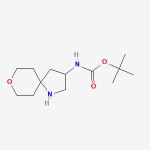 molecular formula C13H24N2O3 B2860237 tert-butyl N-{8-oxa-1-azaspiro[4.5]decan-3-yl}carbamate CAS No. 2219371-51-2