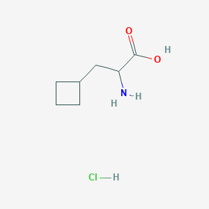 molecular formula C7H14ClNO2 B2860256 2-Amino-3-cyclobutylpropanoic acid hydrochloride CAS No. 4426-06-6; 681128-35-8