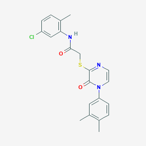 molecular formula C21H20ClN3O2S B2860274 N-(5-chloro-2-methylphenyl)-2-{[4-(3,4-dimethylphenyl)-3-oxo-3,4-dihydropyrazin-2-yl]sulfanyl}acetamide CAS No. 932301-69-4