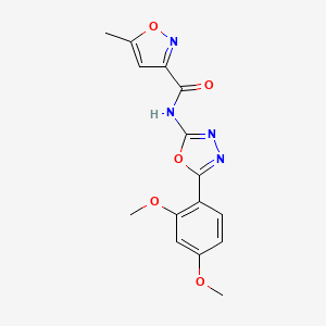 molecular formula C15H14N4O5 B2860283 N-[5-(2,4-dimethoxyphenyl)-1,3,4-oxadiazol-2-yl]-5-methyl-1,2-oxazole-3-carboxamide CAS No. 941909-52-0