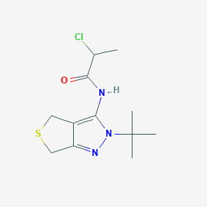 molecular formula C12H18ClN3OS B2860286 N-{2-tert-butyl-2H,4H,6H-thieno[3,4-c]pyrazol-3-yl}-2-chloropropanamide CAS No. 392288-42-5