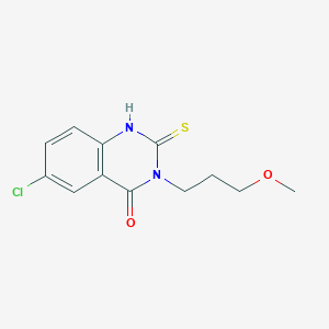 molecular formula C12H13ClN2O2S B2860288 6-chloro-3-(3-methoxypropyl)-2-thioxo-2,3-dihydroquinazolin-4(1H)-one CAS No. 422527-05-7