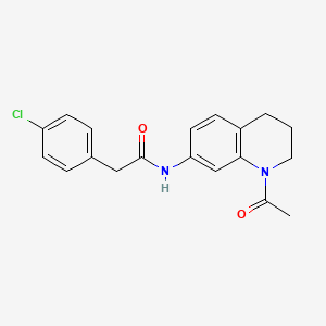 molecular formula C19H19ClN2O2 B2860352 N-(1-acetyl-1,2,3,4-tetrahydroquinolin-7-yl)-2-(4-chlorophenyl)acetamide CAS No. 898423-60-4