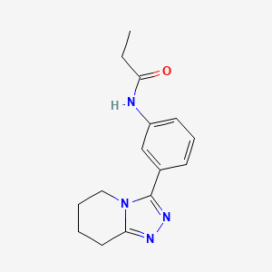 molecular formula C15H18N4O B2860358 N-(3-{5H,6H,7H,8H-[1,2,4]triazolo[4,3-a]pyridin-3-yl}phenyl)propanamide CAS No. 1795401-25-0