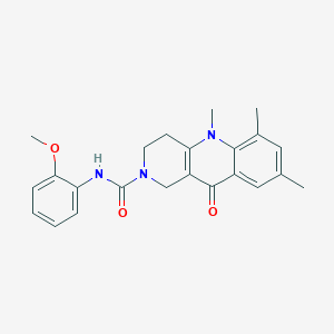 molecular formula C23H25N3O3 B2860374 N-(2-methoxyphenyl)-5,6,8-trimethyl-10-oxo-1H,2H,3H,4H,5H,10H-benzo[b]1,6-naphthyridine-2-carboxamide CAS No. 1251590-67-6