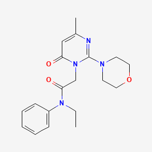 molecular formula C19H24N4O3 B2860396 N-ethyl-2-[4-methyl-2-(morpholin-4-yl)-6-oxo-1,6-dihydropyrimidin-1-yl]-N-phenylacetamide CAS No. 1251575-44-6
