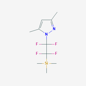 molecular formula C10H16F4N2Si B2860413 3,5-Dimethylpyrazolyltetrafluoroethyl trimethylsilane CAS No. 1125518-74-2