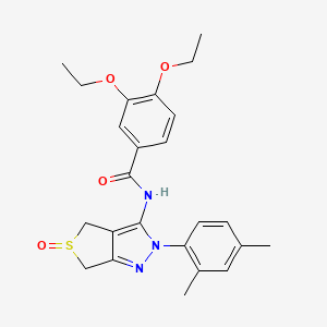molecular formula C24H27N3O4S B2860455 N-[2-(2,4-dimethylphenyl)-5-oxo-2H,4H,6H-5lambda4-thieno[3,4-c]pyrazol-3-yl]-3,4-diethoxybenzamide CAS No. 1020478-72-1