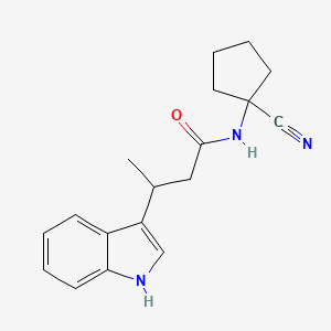 molecular formula C18H21N3O B2860475 N-(1-cyanocyclopentyl)-3-(1H-indol-3-yl)butanamide CAS No. 1808486-47-6