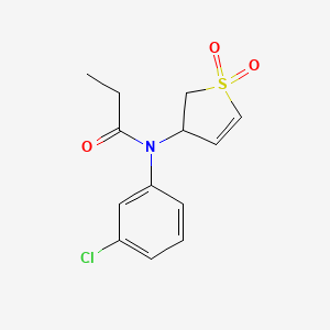 molecular formula C13H14ClNO3S B2860488 N-(3-CHLOROPHENYL)-N-(1,1-DIOXIDO-2,3-DIHYDRO-3-THIOPHENYL)PROPANAMIDE CAS No. 863007-53-8