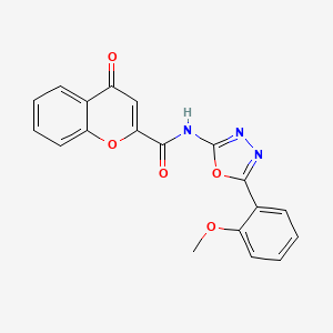 molecular formula C19H13N3O5 B2860490 N-[5-(2-methoxyphenyl)-1,3,4-oxadiazol-2-yl]-4-oxo-4H-chromene-2-carboxamide CAS No. 865285-96-7