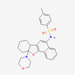 B2860524 4-methyl-N-(10a-morpholino-6b,7,8,9,10,10a-hexahydronaphtho[1,2-b]benzofuran-5-yl)benzenesulfonamide CAS No. 301315-72-0