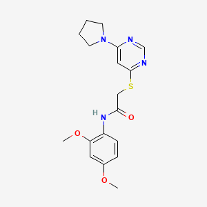 molecular formula C18H22N4O3S B2860530 N-(2,4-dimethoxyphenyl)-2-((6-(pyrrolidin-1-yl)pyrimidin-4-yl)thio)acetamide CAS No. 1173250-49-1