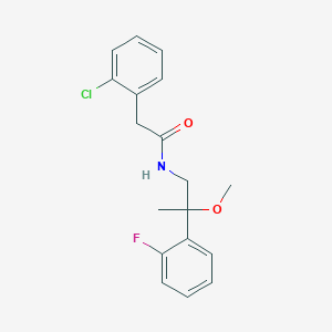 B2860550 2-(2-chlorophenyl)-N-(2-(2-fluorophenyl)-2-methoxypropyl)acetamide CAS No. 1797088-75-5