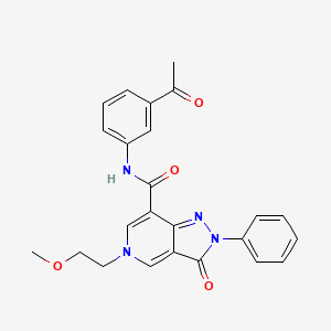 molecular formula C24H22N4O4 B2860556 N-(3-acetylphenyl)-5-(2-methoxyethyl)-3-oxo-2-phenyl-3,5-dihydro-2H-pyrazolo[4,3-c]pyridine-7-carboxamide CAS No. 923178-59-0