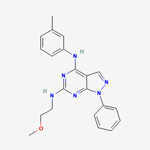 molecular formula C21H22N6O B2860557 N~6~-(2-methoxyethyl)-N~4~-(3-methylphenyl)-1-phenyl-1H-pyrazolo[3,4-d]pyrimidine-4,6-diamine CAS No. 946321-18-2