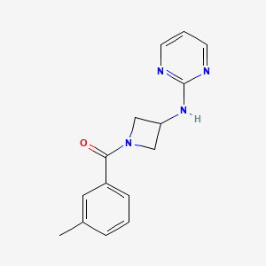 molecular formula C15H16N4O B2860575 N-[1-(3-methylbenzoyl)azetidin-3-yl]pyrimidin-2-amine CAS No. 2195880-10-3