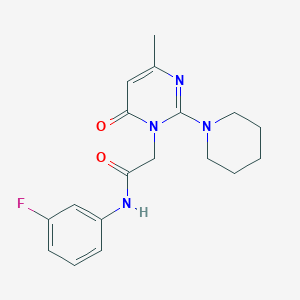 molecular formula C18H21FN4O2 B2860583 N-(3-fluorophenyl)-2-[4-methyl-6-oxo-2-(piperidin-1-yl)-1,6-dihydropyrimidin-1-yl]acetamide CAS No. 1251559-57-5