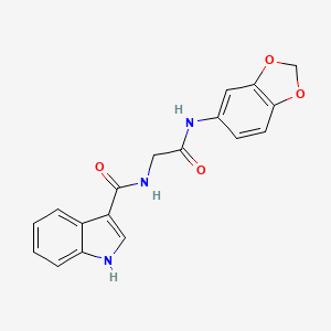 molecular formula C18H15N3O4 B2860615 N-(2H-1,3-benzodioxol-5-yl)-2-[(1H-indol-3-yl)formamido]acetamide CAS No. 1226428-61-0