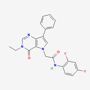 molecular formula C22H18F2N4O2 B2860617 N-(2,4-difluorophenyl)-2-(3-ethyl-4-oxo-7-phenyl-3,4-dihydro-5H-pyrrolo[3,2-d]pyrimidin-5-yl)acetamide CAS No. 1251653-13-0