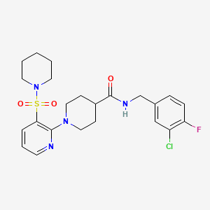 molecular formula C23H28ClFN4O3S B2860648 N-[(3-chloro-4-fluorophenyl)methyl]-1-[3-(piperidine-1-sulfonyl)pyridin-2-yl]piperidine-4-carboxamide CAS No. 1189914-85-9