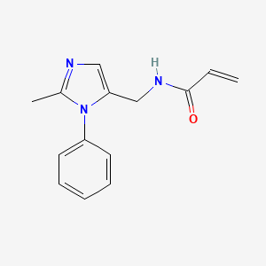 molecular formula C14H15N3O B2860654 N-[(2-methyl-1-phenyl-1H-imidazol-5-yl)methyl]prop-2-enamide CAS No. 2411253-70-6