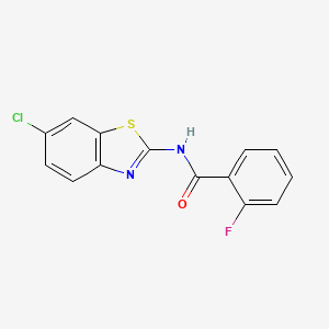 molecular formula C14H8ClFN2OS B2860655 N-(6-chloro-1,3-benzothiazol-2-yl)-2-fluorobenzamide CAS No. 79091-18-2