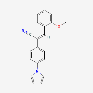 molecular formula C20H16N2O B2860679 (2Z)-3-(2-methoxyphenyl)-2-[4-(1H-pyrrol-1-yl)phenyl]prop-2-enenitrile CAS No. 866019-96-7