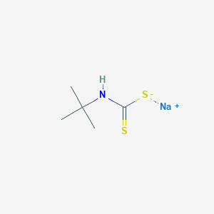 molecular formula C5H10NNaS2 B2860689 Carbamodithioic acid, (1,1-dimethylethyl)-, monosodium salt CAS No. 882878-69-5